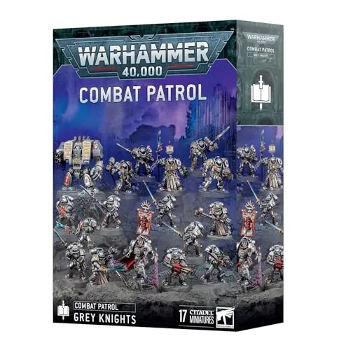 Warhammer 40.000 - Grey Knights Combat Patrol - Tabletop Spielset mit 17 detaillierten Miniaturen der Grey Knights, ideal für Sammler und Spieler, perfekt für den Einstieg in das Warhammer 40k Universum.