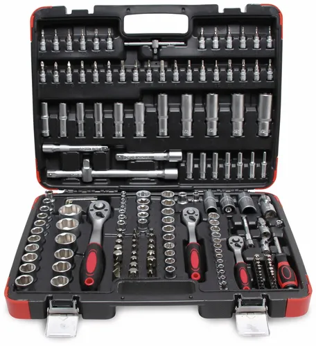 BGS Diy 2283 Steckschlüssel-Satz 172-tlg. - Umfangreiches Werkzeug-Set aus Chrom-Vanadium-Stahl mit 172 Teilen, ideal für professionelle und Hobby-Schrauber. Perfekt ausgestattet für alle Antriebe von 1/4" bis 1/2".