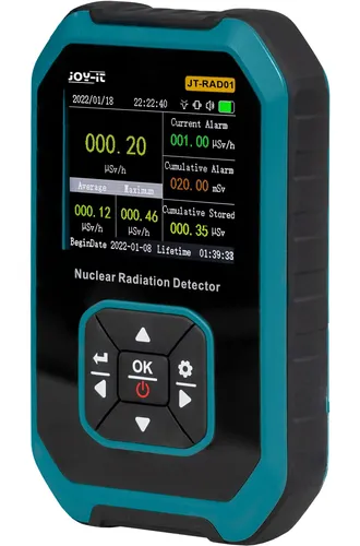 Joy-iT JT-RAD01 - Digitales EMF-Messgerät in Schwarz und Türkis, präzise Messungen mit Lithium-Ionen Akku