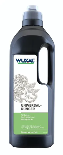 WUXAL Universaldünger (2 l) | Flüssigdünger von Hauert Manna - Dünger für Garten-, Gemüse-, Balkon- und Zimmerpflanzen, sorgt für gesundes Wachstum und macht Leitungswasser weich wie Regenwasser. Ideal für schnelle Wirkung ohne Gießflecken.