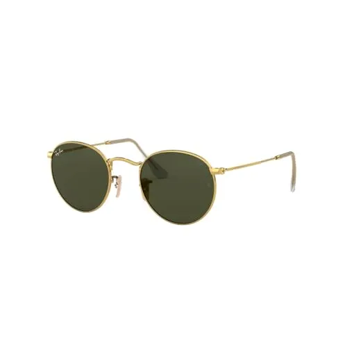 Ray-Ban RB 3447 ROUND METAL Sonnenbrille - Sportbrille mit elegantem goldenen Metall-Gestell und grau-grünen Gläsern für optimalen UV-Schutz und Stil.