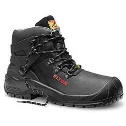 Elten Bauschuhe Umknickschutz 763421 - Sicherheitsschnürstiefel S3, stabilisiert das Sprunggelenk und schützt vor Umknicken, Größe 43, schwarz