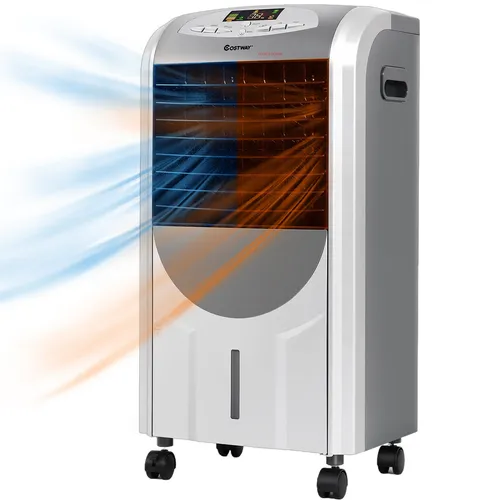 COSTWAY EP23664DE Heizlüfter 2000W - Mobile Klimaanlage in Weiß mit Fernbedienung, ideal für flexible Temperaturregelung und Komfort in jedem Raum.