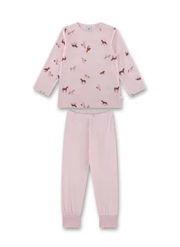 Sanetta Kid's Pyjama Long AOP 233564 - Schlafanzug Gr 98 rosa - Schlafanzug für Mädchen in Rosa mit süßem Pferde-Allover, aus 100% Baumwolle für besten Tragekomfort. Perfekt für gemütliche Nächte und entspannte Freizeit!