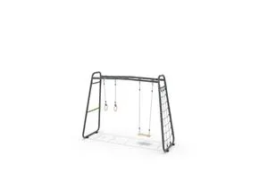 EXIT GetSet monkeybar MB210 - Spielplatzgerät mit über 3 Metern Länge, inkl. Reckstange, Holzturnringen, Schaukel und Kletternetz – ideal für aktive Kinder und vielseitigen Spielspaß im Freien.