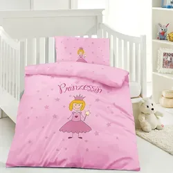 Optidream Renforcé Kinderbettwäsche Prinzessin 100x135 cm - pink - Weiche Bettwäsche aus Renforcé-Baumwolle mit Prinzessin-Motiv, ideal für kleine Mädchen. Atmungsaktiv und pflegeleicht, sorgt für kuscheligen Schlaf und lange Freude im Kinderzimmer.