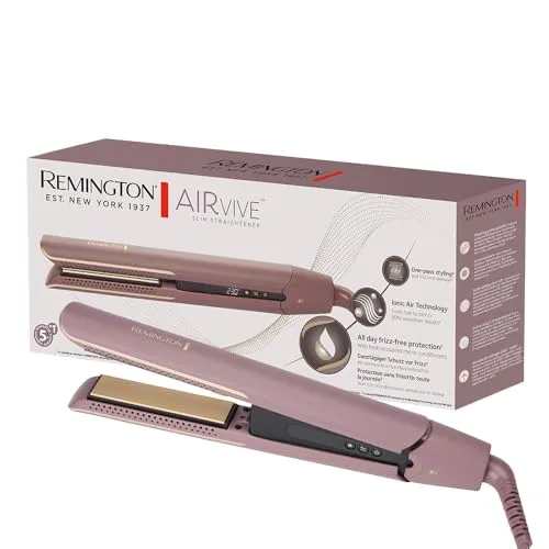 Remington AIRvive S8930 - Glätteisen für glänzendes Haar - Glätteisen mit Ionen-Technologie für weniger Frizz und glänzendes Haar. Ideal für schnelles Styling mit 5 Temperaturstufen und keramischer Beschichtung.
