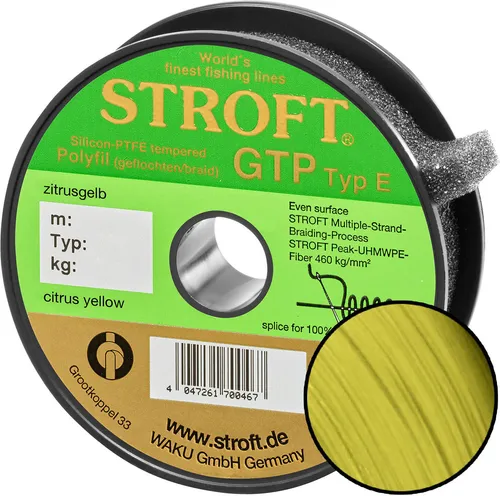 Stroft Schnur GTP Typ E geflochten zitrusgelb 250m Typ E4 9,50kg