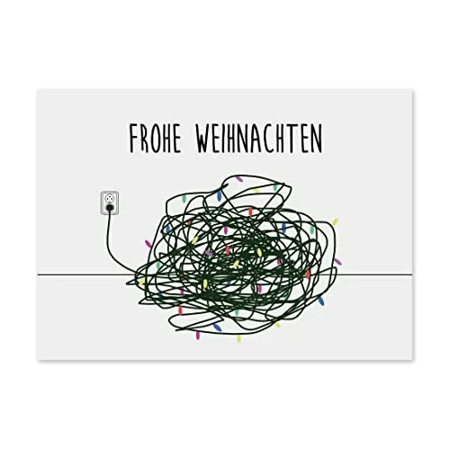 Nastami Weihnachtskarte lustig Postkarte Weihnachten Weihnachtskarten (Kabelsalat)