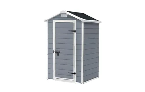 Keter Manor 4x3 Gartenhaus - wetterfestes Kunststoff-Gartenhaus, pflegeleicht und ideal für kleine Gärten