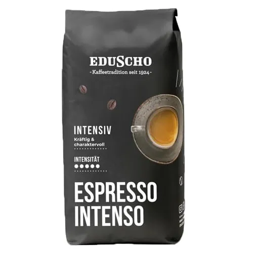 Eduscho Espresso Intenso Bohnen - 1kg - Geröstete Kaffeebohnen mit kräftigem Aroma, ideal für einen intensiven Kaffeegenuss.