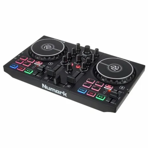 Numark Party Mix II DJ Controller - 2 Decks mit integrierten DJ-Lichtern, ideal für private Partys und Streaming von TIDAL und SoundCloud