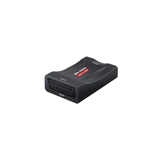 Sky Vision SHC 01 Scart auf HDMI Adapter - Video-Formatwandler, wandelt Scart-Signale zuverlässig in HDMI um und ermöglicht die Nutzung alter Medien auf neuen TVs, einfach dank Plug & Play.