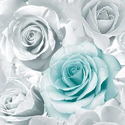 Muriva Madison Rose Glitzer Blumen Tapete Wasser Grau - Muriva 139523 Sparkle