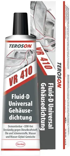 Teroson® Gehäusedichtung "Fluid-D", 75 ml, blau - Sonstige Dichtung mit hoher Temperaturbeständigkeit von -40 bis +120 °C, bleibt elastisch und ist leicht demontierbar – ideal für grob bearbeitete Flächen.