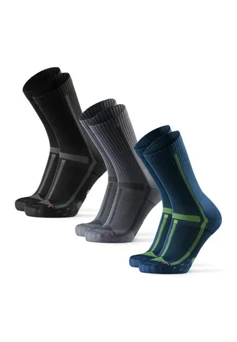 DANISH ENDURANCE Basicsocken Long Distance Crew (3-Paar) - Wadenlange Sportsocken für Läufer, anti-blasen und rutschfest, ideal für lange Strecken und optimalen Komfort.