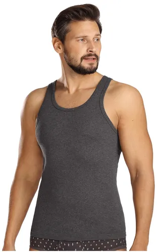 COMTE Herren Unterhemd 2er Pack Shirt ärmellos Baumwolle Feinripp grau Gr.6/L