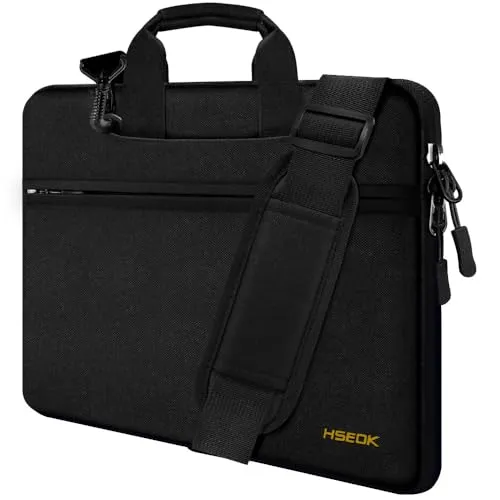 HSEOK 15 15.6 16 Zoll Laptoptasche Hülle, Griff Umhängetasche Wasserabweisend Schutzhülle Kompatibel mit MacBook Pro 16" M4 M3 M2 M1, Mac 15" 14", XPS 15 und den Meisten 14"-16" PC,B02K01