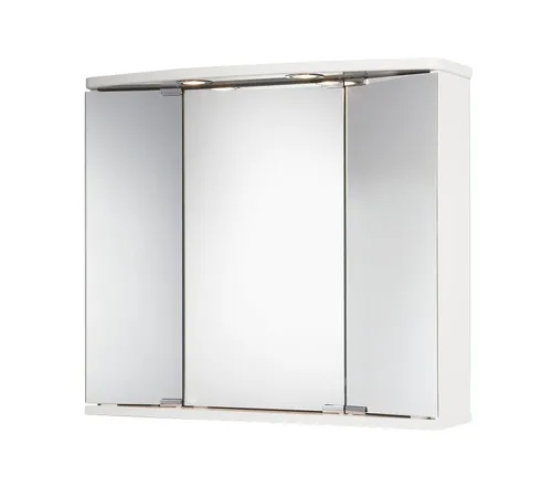 Jokey Funa Badezimmer Spiegelschrank - 68 cm, mit LED Beleuchtung, höhenverstellbaren Glas Einlegeböden und integrierter Steckdose, Made in Germany