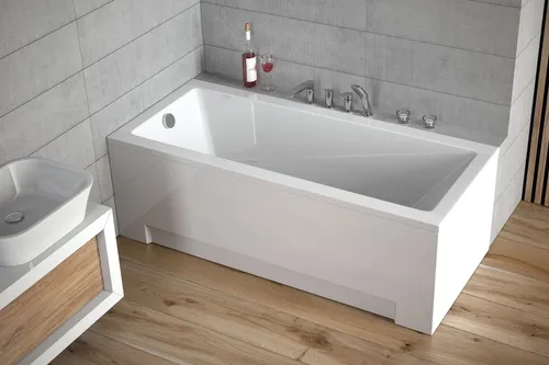 BADLAND Acryl Original Badewanne 170x70 cm - Modernes Design Komplettset - Sanitäranlagen & Zubehör - Genießen Sie luxuriöse Bäder mit der 170x70 cm großen Acrylbadewanne, die mit einem 4in1 Komplettset inklusive verchromtem Ablauf und einfacher Montage überzeugt.