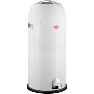 Wesco Mülleimer Kickmaster Maxi, weiß, 40 Liter - Retro-Tretabfalleimer aus pulverbeschichtetem Stahlblech, ideal für Gastronomie und Küchen. Mit geräuschlosem Dämpfer und robustem Inneneimer für langlebige Nutzung.