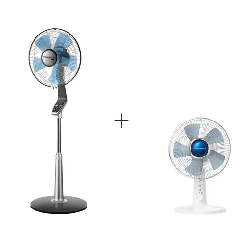Rowenta VU5670 Standventilator Turbo Silence mit Fernbedienung - Stand- und Tischventilator mit extrem leiser Betriebslautstärke von nur 35 dBA und praktischer Fernbedienung für komfortable Steuerung.