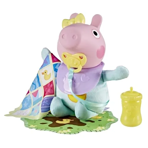 Peppa Pig Grunz und Kuschel Evie interaktive Babypuppe - Interaktive Babypuppe aus der Peppa Pig Serie, über 20 Geräusche, ideal zum Spielen und Nachspielen von Lieblingsszenen.