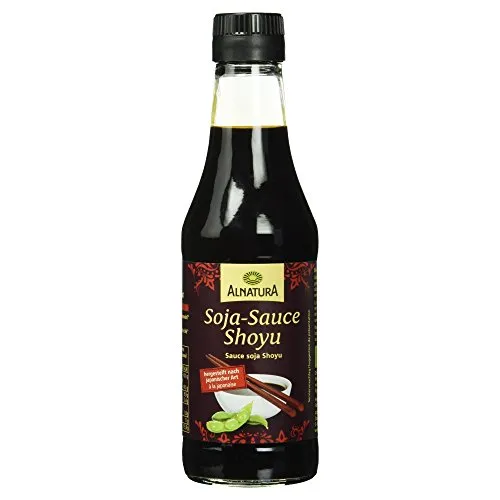 Alnatura Bio Soja-Sauce Shoyu, 250ml - Sojasauce in Bio-Qualität, traditionell fermentiert für einen kräftigen Geschmack, ideal für asiatische Gerichte und als Würze.
