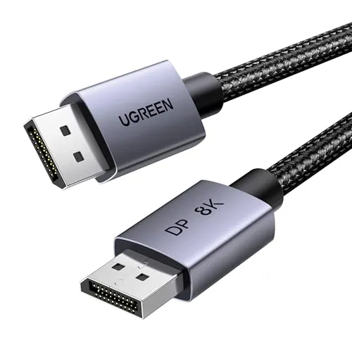 UGREEN 8K Displayport Kabel 1.4 8K 60Hz 4K 240Hz VESA-Zertifiziert (3M) | Aluminium DP kabel 32.4Gbps Kompatibel mit HDR, FreeSync, G-Sync, DSC 1.2, HDCP 2.2 für PC, HDTV, Monitor, Grafikkarte