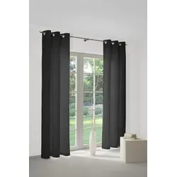 Wirth Vorhang SUNBONE (1 St), Ösen, verdunkelnd schwarz 132 cm x 225 cm