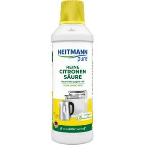 HEITMANN pure Reine Citronensäure 500 ml | Effektiver Entkalker für Küche & Bad - Effektiver Kalkentferner mit 100% reiner Zitronensäure. Ideal für Kaffeemaschinen, Wasserkocher und Waschmaschinen. Einfach in der Anwendung und umweltfreundlich.