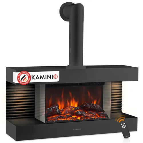 KAMINIO Elektrokamin Liz - Eleganter Wandkamin mit 3D-Flammeneffekt - Stilvoller Elektrokamin mit energieeffizienter 3D-Flammentechnologie und LED-Ambientebeleuchtung. Ideal für jedes Zuhause, schnell einsatzbereit und einfach per Fernbedienung steuerbar.