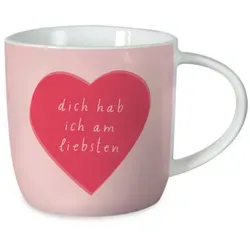 Grafik-Werkstatt Kaffeetasse mit Spruch 300 ml Porzellan Tasse Dich hab ich am liebsten