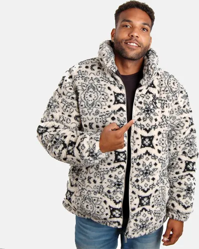 Karl Kani Og Paisley Teddy Puffer Jacket - Herrenjacke in Off White/Black, Größe S - Funktionsjacke aus der neuen Kollektion von Karl Kani, bequem und modern, ideal für den Winter.