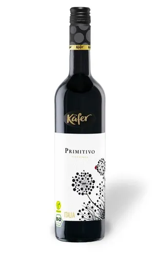Käfer Rotwein Primitivo trocken 0,75 L - Exzellenter italienischer Rotwein, vollmundig und fruchtig, perfekt für gesellige Abende oder besondere Anlässe.