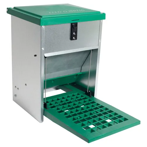 Feedomatic Futterautomat 5kg - Ideal für Geflügel - Kategorie: Geflügelhaltung, robuster Futterautomat aus Edelstahl und Kunststoff, perfekt für Hühner, Enten und andere Geflügelarten.