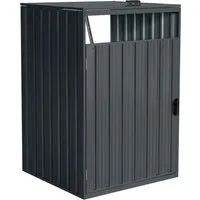 HOME DELUXE Mülltonnenbox CUBO - Witterungsbeständig und Platz für 1 x 240 Liter - Mülltonnenbox aus Metall, ideal für 1 Mülltonne, mit Schloss und Belüftungssystem für geruchsfreies Lagern und optimalen Schutz.