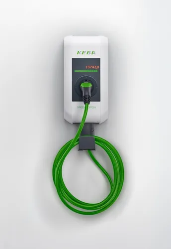 Keba Wallbox P30 x-series, Green Edition, 22 kW - Wallbox für Elektroautos mit 22 kW Ladeleistung, App-fähig und CO2-neutral. Ideal für den Außenbereich mit IP 54 und IK10 Schutz.