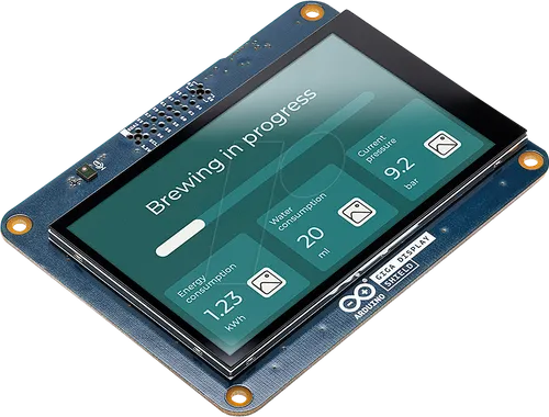 Arduino GIGA Display Shield - 10.1cm Touchscreen-Monitor, 800 x 480 Pixel, ideal für intuitive grafische Oberflächen und Handheld-Geräte