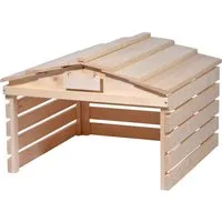dobar® Mähroboter Garage aus Holz - Wetterfester Unterstand für Rasenroboter - Mähroboterzubehör mit abnehmbarem Dach für einfachen Zugang und individuelle Gestaltungsmöglichkeiten. Schützt Ihren Rasenroboter zuverlässig vor Wind und Wetter.