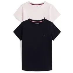 Tommy Hilfiger Underwear T-Shirt 2P CN TEE mit Stickerei und Rundhals im 2er-Pack (Packung, 2-tlg., 2er-Pack) unifarben, casual, regular fit, Baumwolle, Rundhals bunt 128/134