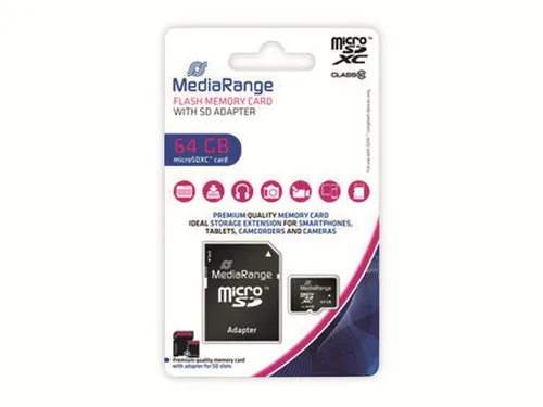 MEDIARANGE MicroSD-Card Class 10, 64 GB MR955