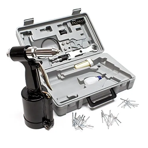 Wiltec Druckluft Nietpistole 2,4-4,8 mm - Nietzangen für präzises Setzen von Blindnieten, ideal für Kfz-Reparatur und Metallbau, mit kraftvollem Druckluftmechanismus für effizientes Arbeiten.