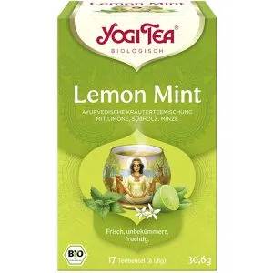 Yogi Tea Lemon Mint bio (17Btl) - Arzneimittel: Erfrischender Tee mit spritziger Limone und duftender Minze, ideal für entspannende Momente und ein leichtes Wohlgefühl.