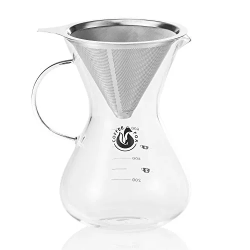 Coffee Fox® Cold Brew Kaffee-Zubereiter – Pour Over Kanne mit Edelstahlfilter - Genießen Sie aromatischen Kaffee mit der hochwertigen Cold Brew Kanne von Coffee Fox. Der langlebige Edelstahlfilter sorgt für eine gleichmäßige Extraktion und ist nachhaltig. Ideal für bis zu 650 ml Kaffee oder als vielseitige Karaffe.
