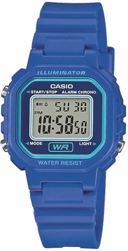Casio Collection Kinderuhr LA-20WH-2AEF - Digitale Uhr in Blau - Digitaluhren mit LED-Beleuchtung, Stoppfunktion und täglichem Alarm. Ideal für aktive Kinder, leicht und wasserdicht für alle Abenteuer.