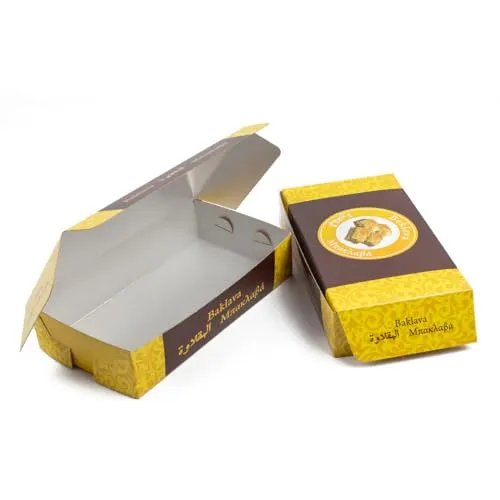 DayBays 100 Stk. Faltschachteln mit Druck für Baklava Box 250 gr.