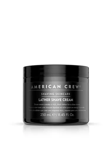American Crew Lather Cream 250 ml - Luxuriöse Rasiererfahrung mit der American Crew Lather Cream. Ihre cremige Textur sorgt für ein sanftes Gleiten und macht Gesichtshaare weich. Ideal für alle Hauttypen, für eine gründliche und angenehme Rasur.
