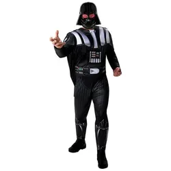 Metamorph Kostüm Star Wars – Deluxe Darth Vader Kostüm für Erwachsene - Hochwertiges Kostüm des dunklen Sith Lords mit Overall, Halbmaske und Cape. Ideal für Karneval und Mottopartys. Größe L, aus 100% Polyester, für einen beeindruckenden Auftritt.