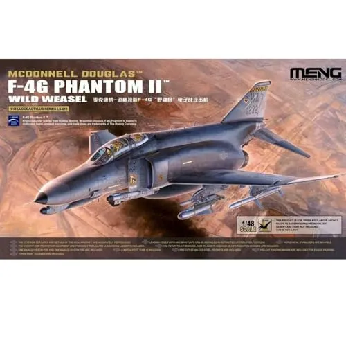 Meng 1/48 McDonnell Douglas F-4G Phantom II - Miniatur Flugzeug-Modelle: Maßstabsgetreuer Plastikmodellbausatz eines legendären US-Kampfjets, ideal für Sammler und Modellbau-Enthusiasten.